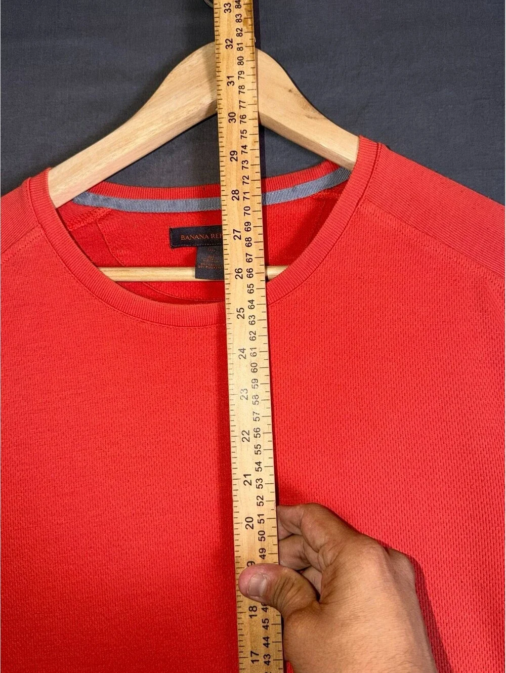 Banana Republic Men’s Waffle Knit Long Sleeve Thermal Shirt Medium Tall Orange M